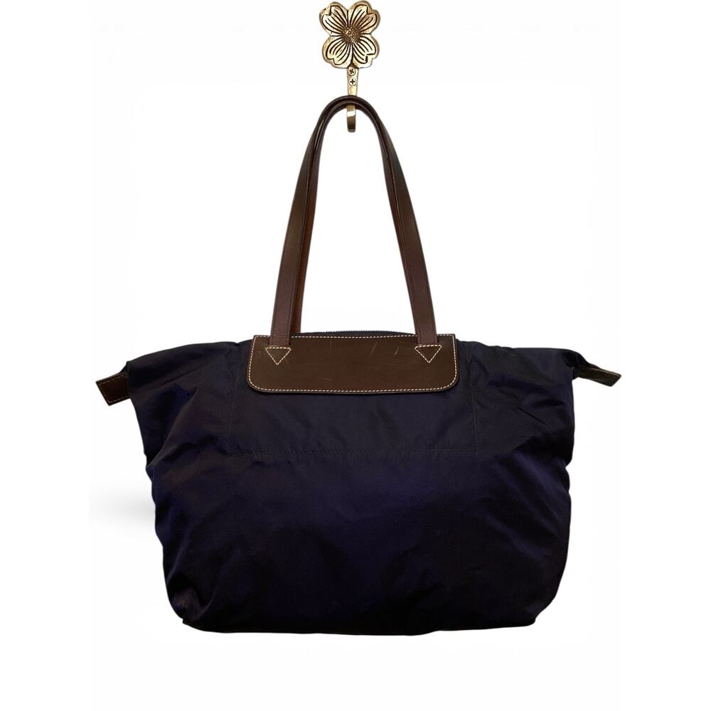 Dooney & Bourke Nylon Shopper Tote with Leather Trim in Navy - Picture 4 of 7